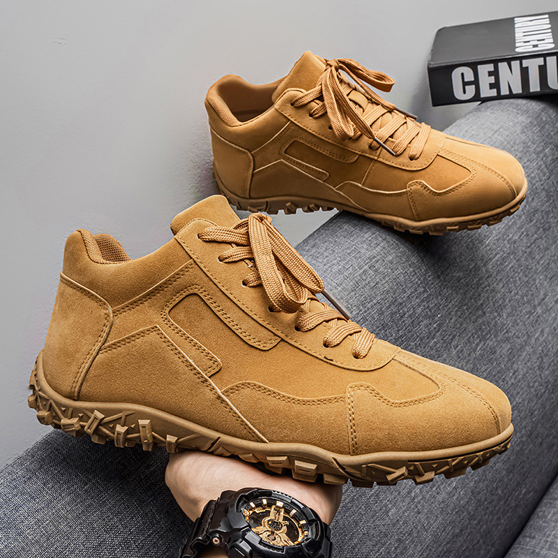 高端男鞋2025年新款秋冬季皮面运动休闲男士高帮爆款减震老爹鞋潮