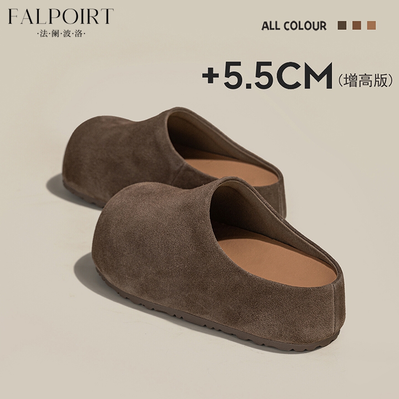 FALPOIRT厚底卡皮巴拉大头包头半拖鞋女2025秋季新款一脚蹬勃肯鞋