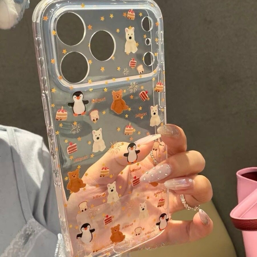 半透满屏星星蛋糕jellycat挂绳适用苹果17pro手机壳16promax可爱