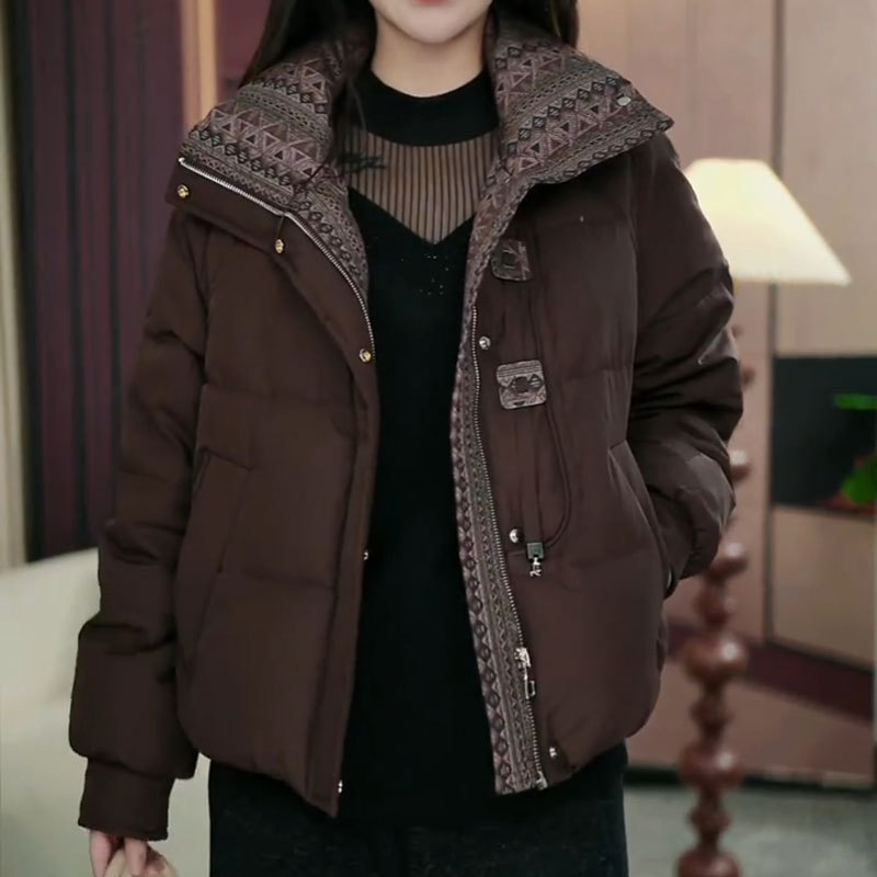 复古风时尚气质短款羽绒服女冬季2025年新款洋气修身显瘦外套