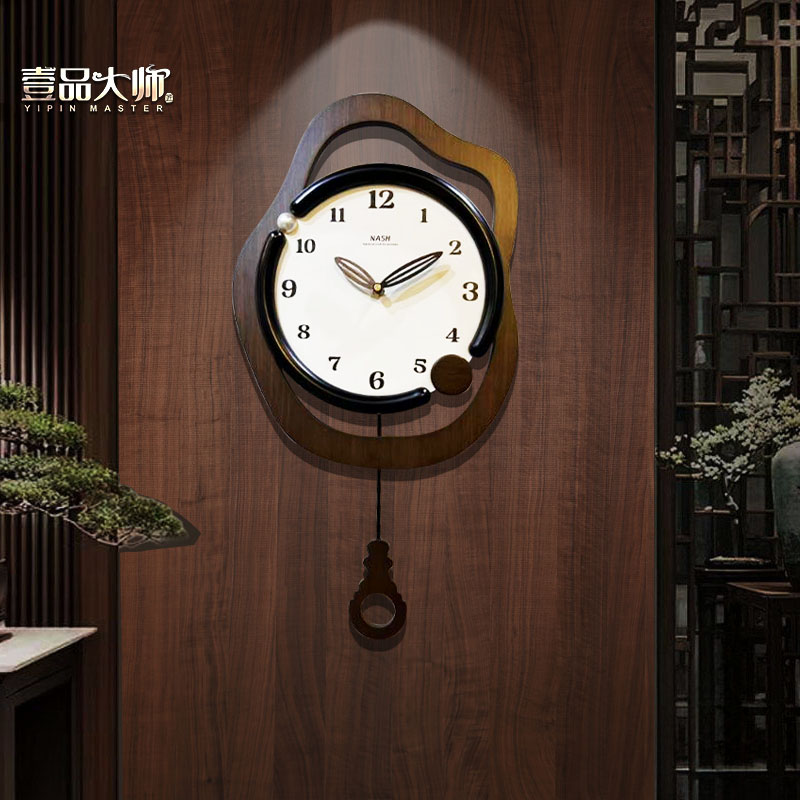 2025新款创意挂钟客厅餐厅艺术复古中古风挂墙钟表轻奢高级感时钟
