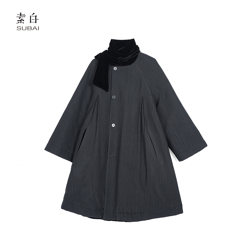 素白【黑蝴蝶】中长款A版外套SB2411CP00679