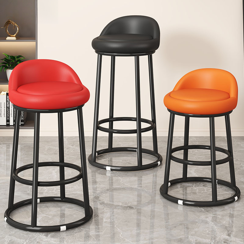 家用高脚凳子营业厅吧台椅子酒吧椅铁艺岛台椅前台收银台岛台吧椅