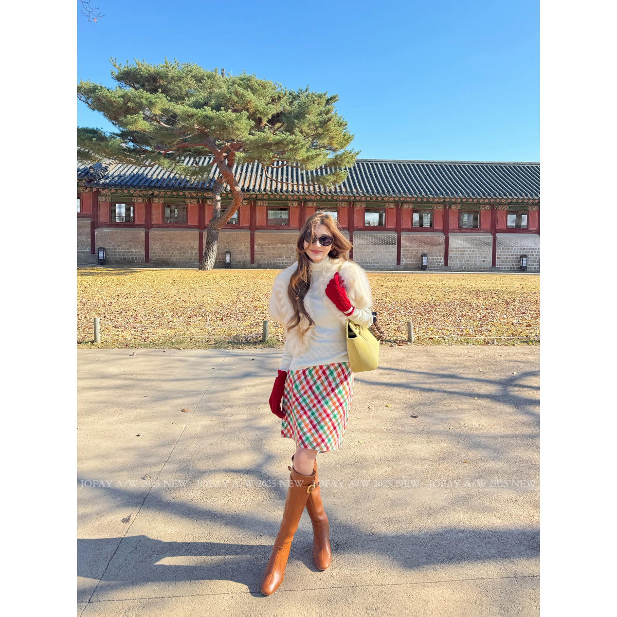 |miu系格子裙|英伦撞色半身裙 Q2082