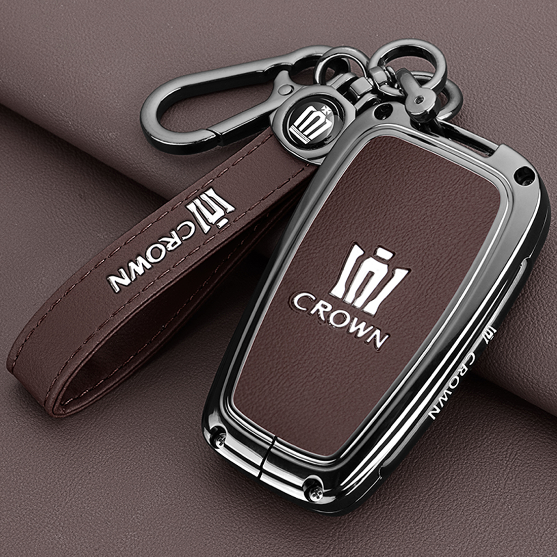 适用2024款丰田皇冠陆放钥匙套13代14代老皇冠专用汽车金属扣壳男