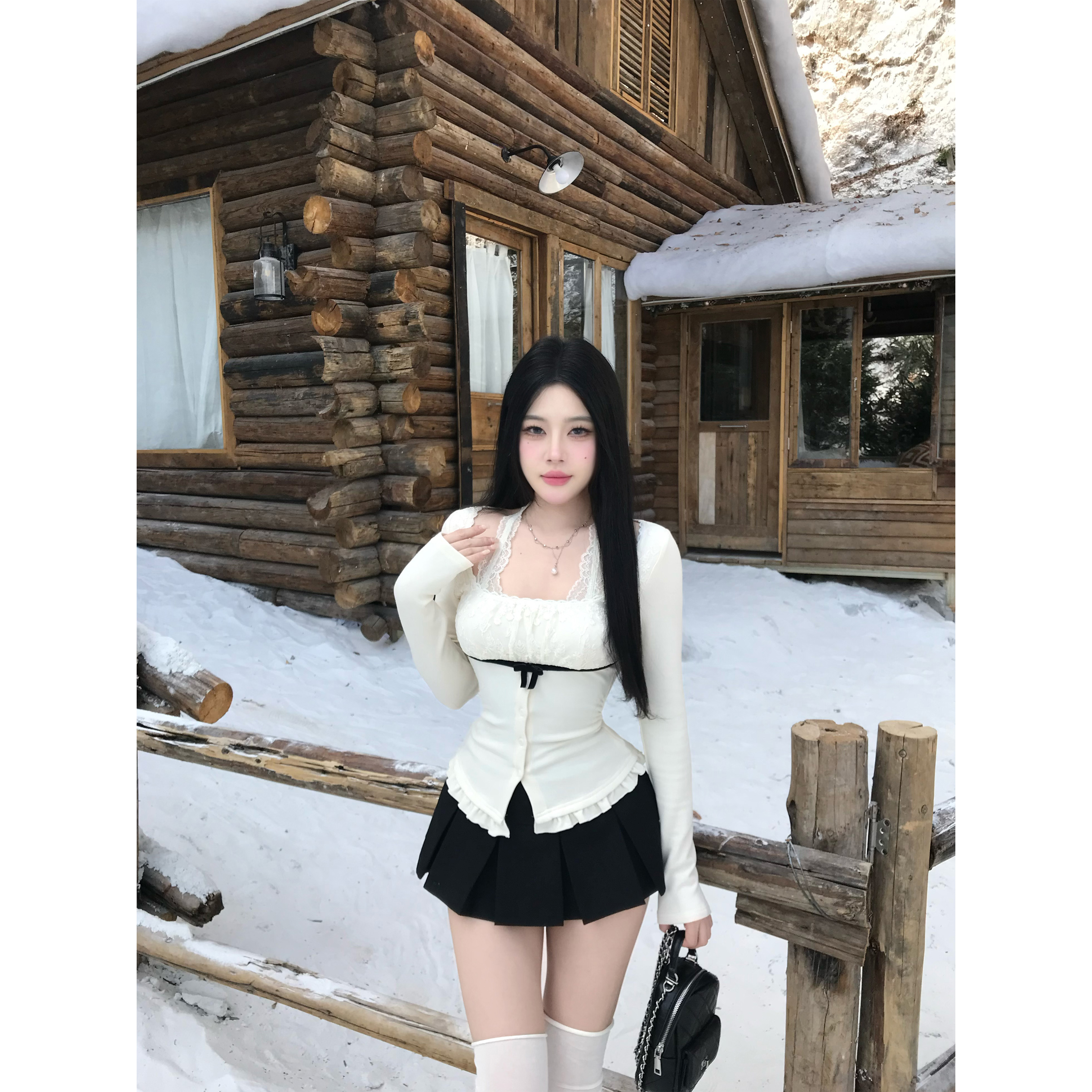 Mejiu蜜九【梅坞细语】纯欲轻熟风法式短款吊带收腰针织上衣套装