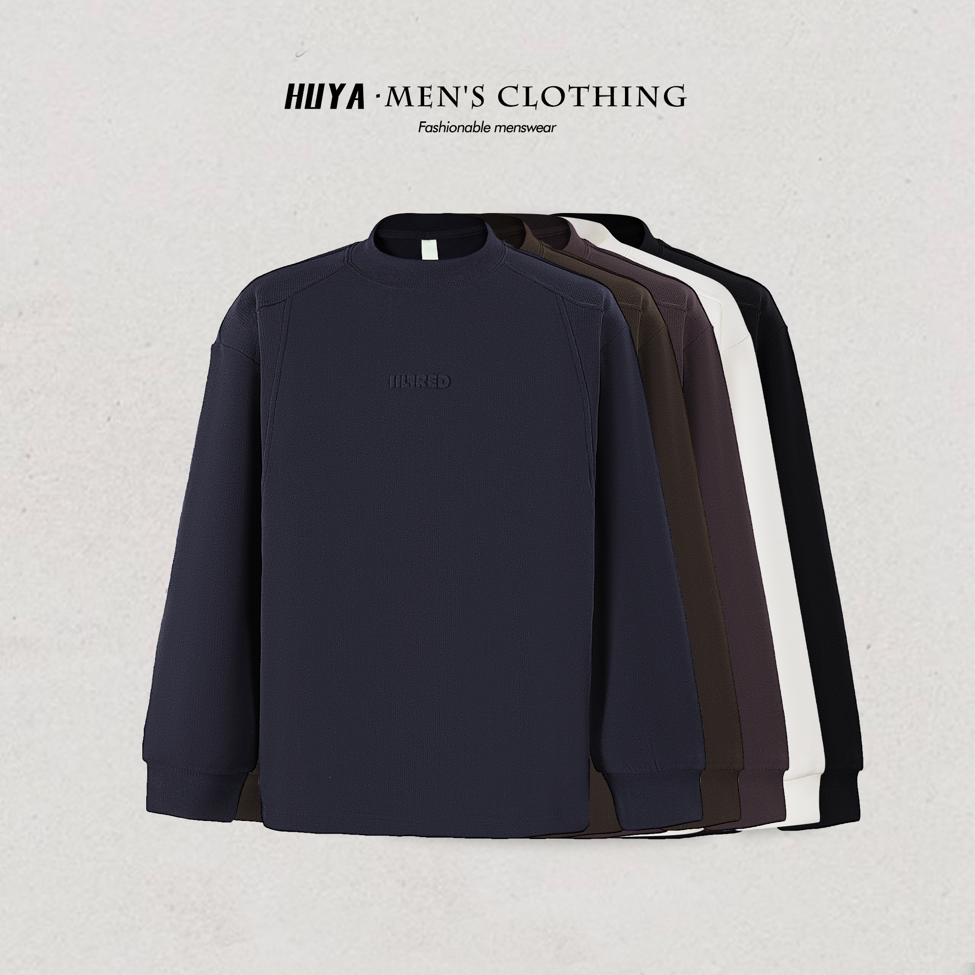 【达人专属】冬季卫衣双面线条德绒保暖休闲钢印圆领打底男K58031