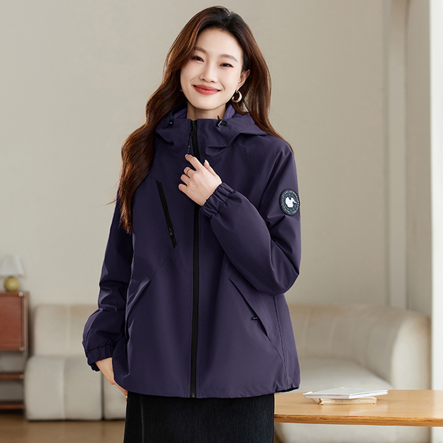 加绒加厚棉衣棉服女2025年冬新款大码可拆卸颗粒绒内胆派克服外套