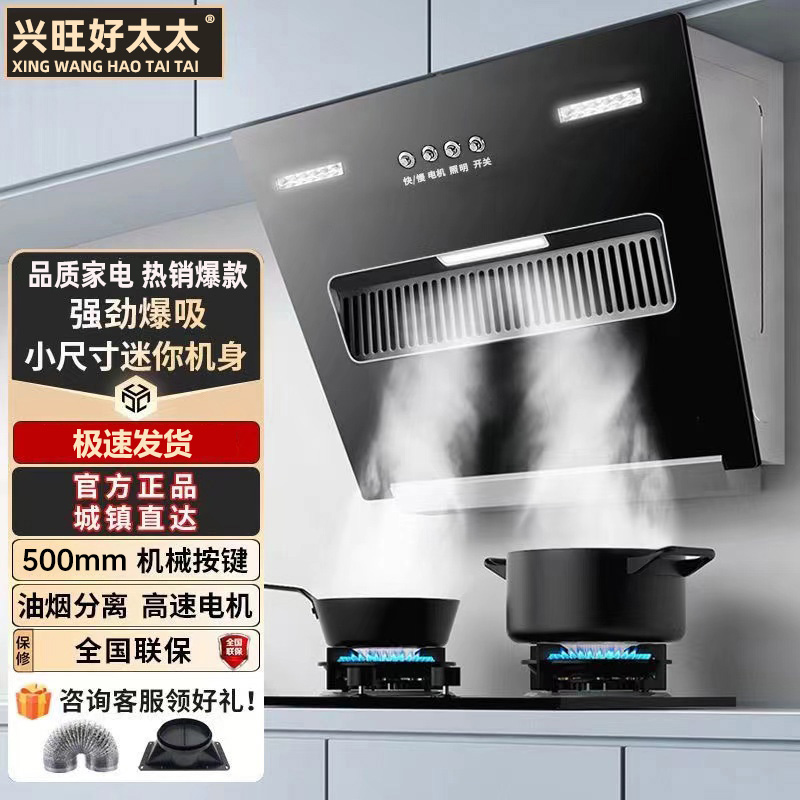 兴旺好太太抽油烟机大吸力侧吸家用厨房公寓出租屋小户型吸油烟机