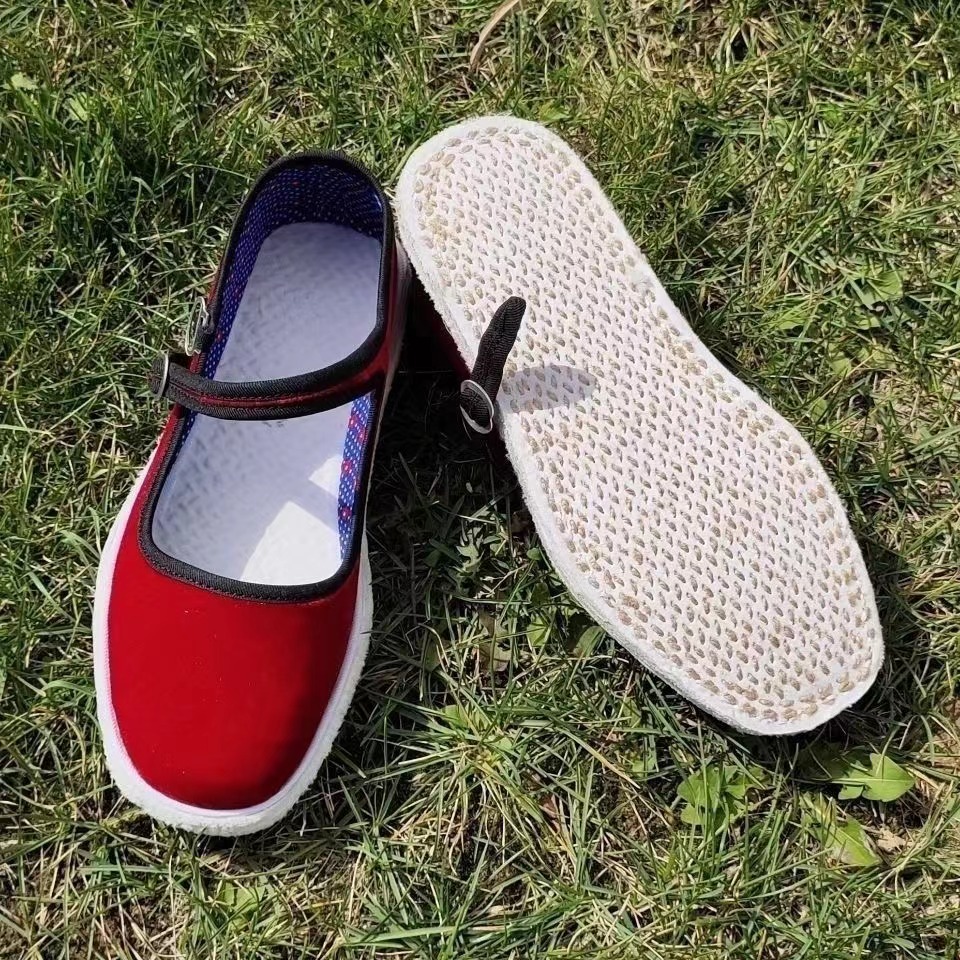 传统手工布鞋千层底手工式丁字式扣扣中式夏季软底老布鞋千层底