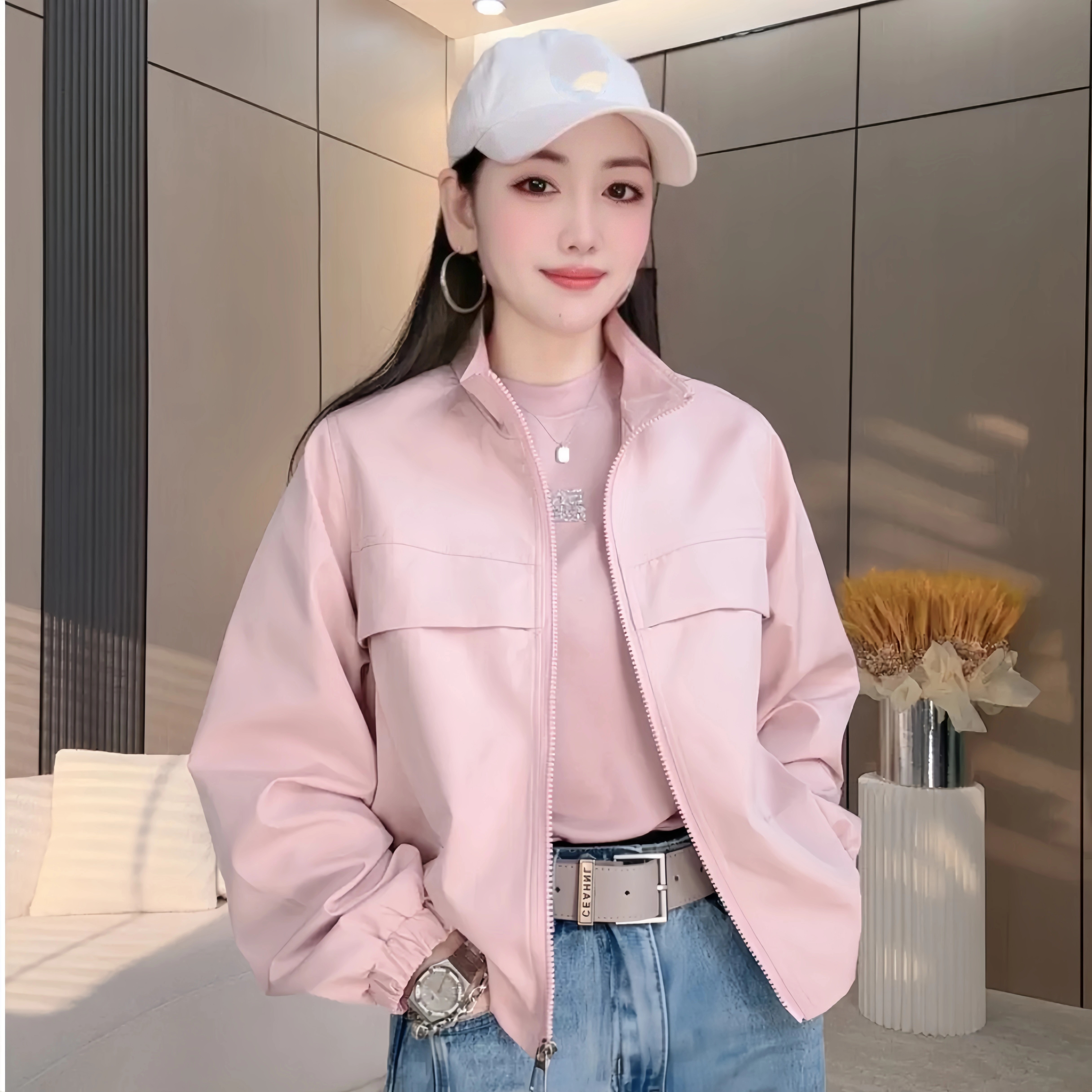 2025新款春秋爆款休闲女士百搭时尚冲锋衣外套小个子洋气纯色百搭