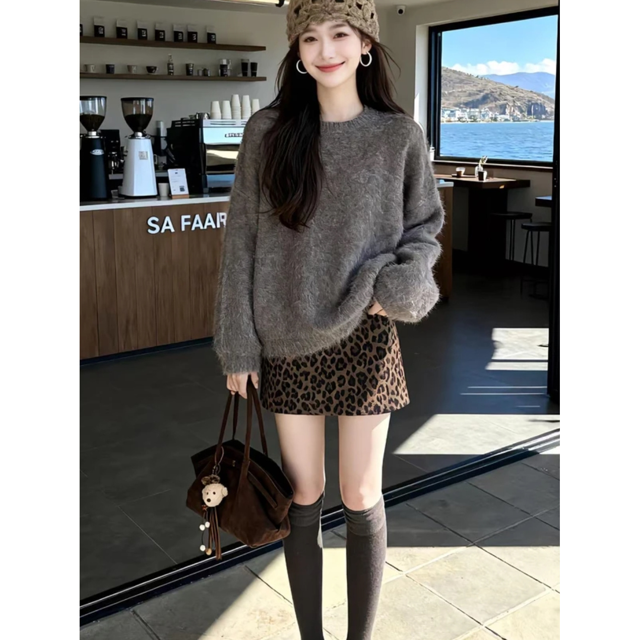 真心舒服！巨推荐！韩系气质针织衫女软糯灰色毛衣氛围感轻熟风上衣