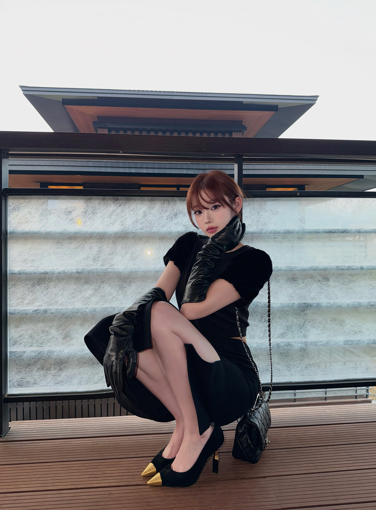 名媛风气质短款开衫上衣女空气感纯欲风辣妹性感开叉包臀半裙套装