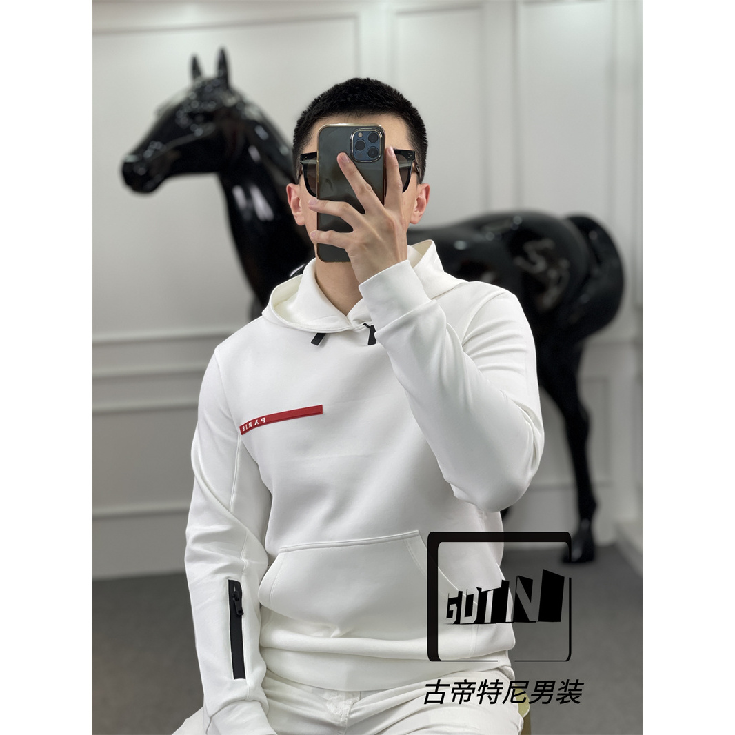 古帝特尼>秋冬男士时尚潮流高定连帽长袖休闲套头印花卫衣LK+2330
