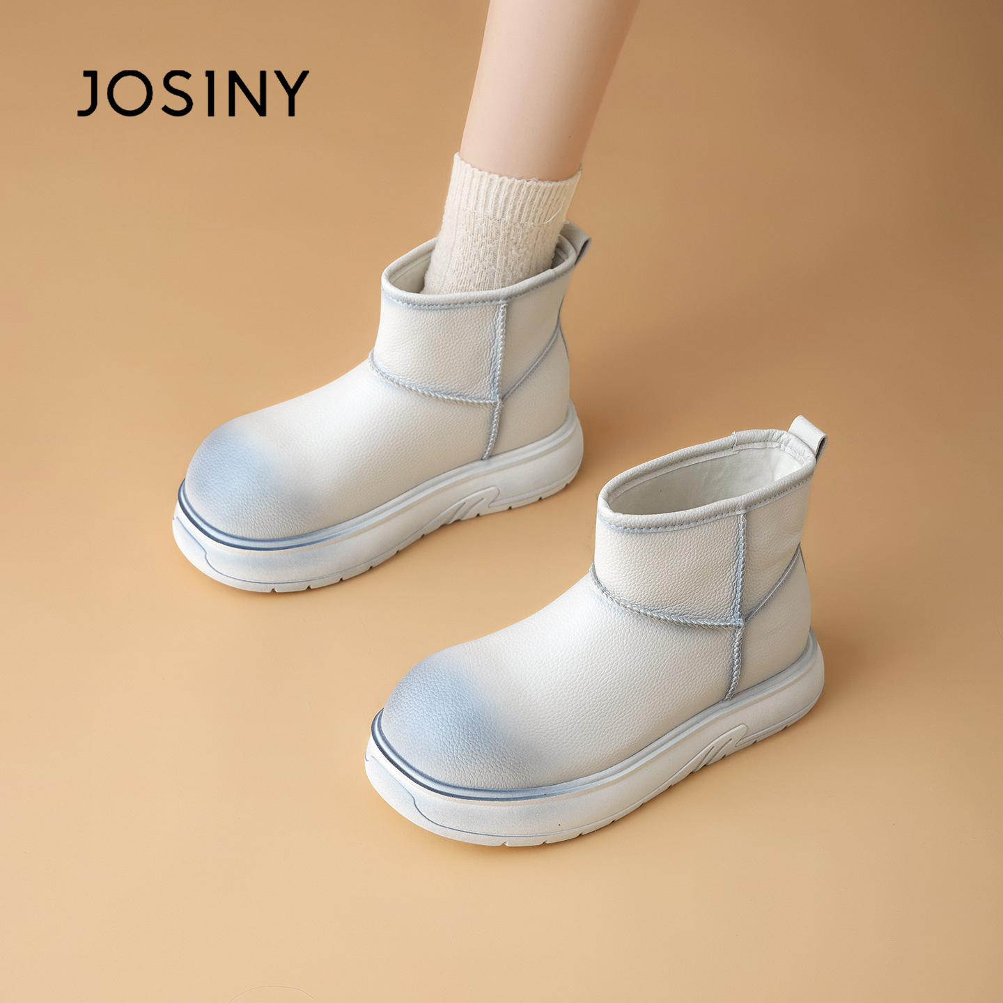 沈月同款墩墩鞋卓诗尼厚底雪地靴女2025冬加厚加绒棉鞋502A69406