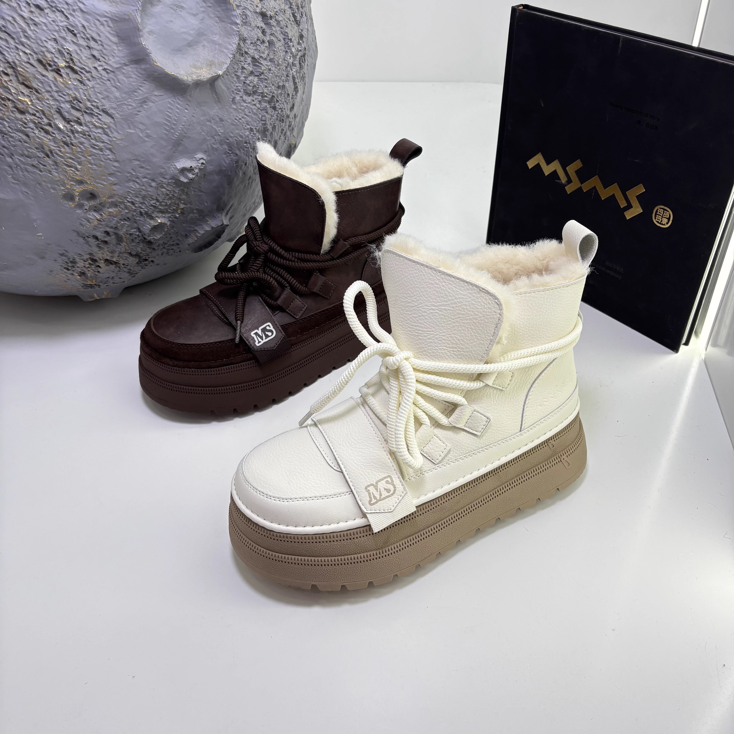 508-508玛莎玛索2025女鞋新款冬季保暖潮软底短靴大棉