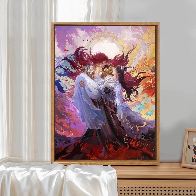 新款仙逆王林数字油画DIY手工绘填充涂色动漫人物丙烯油彩装饰画