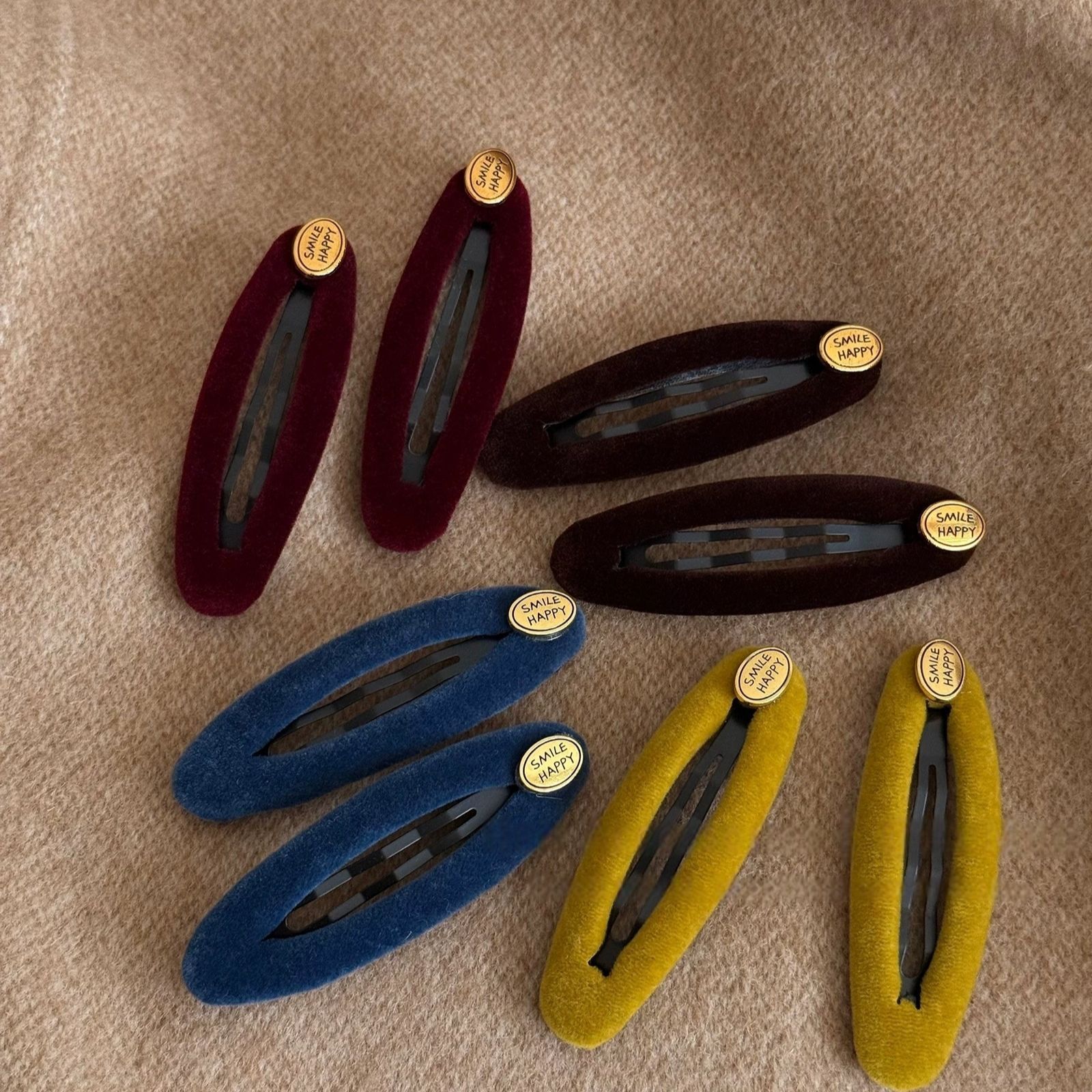 韩系丝绒椭圆刘海夹侧边夹女2025新款高级感气质一字夹发夹bb夹