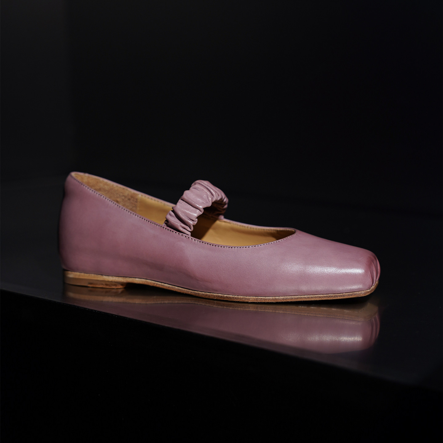 高档舒适时尚百搭原创内增高平底玛丽珍女单鞋方头芭蕾舞鞋真皮底