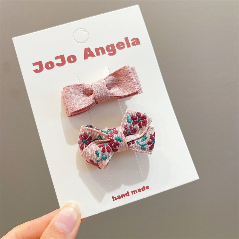 儿童发夹蝴蝶结发卡宝宝全包布对夹婴儿侧边发夹头饰刘海夹子发饰