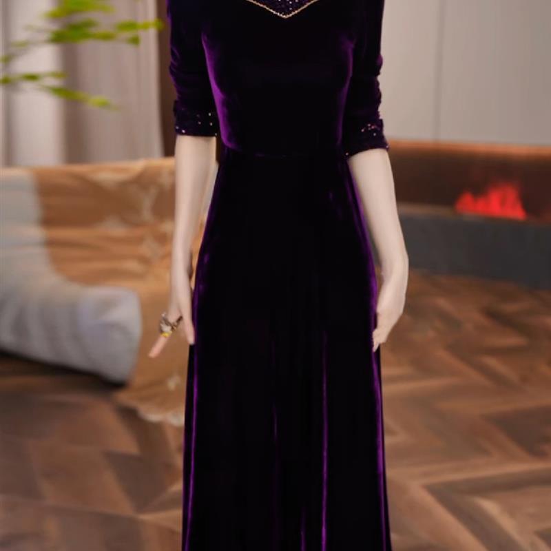 新中式国风改良旗袍连衣裙2025新款秋冬十三行爆款妈妈高端配大衣