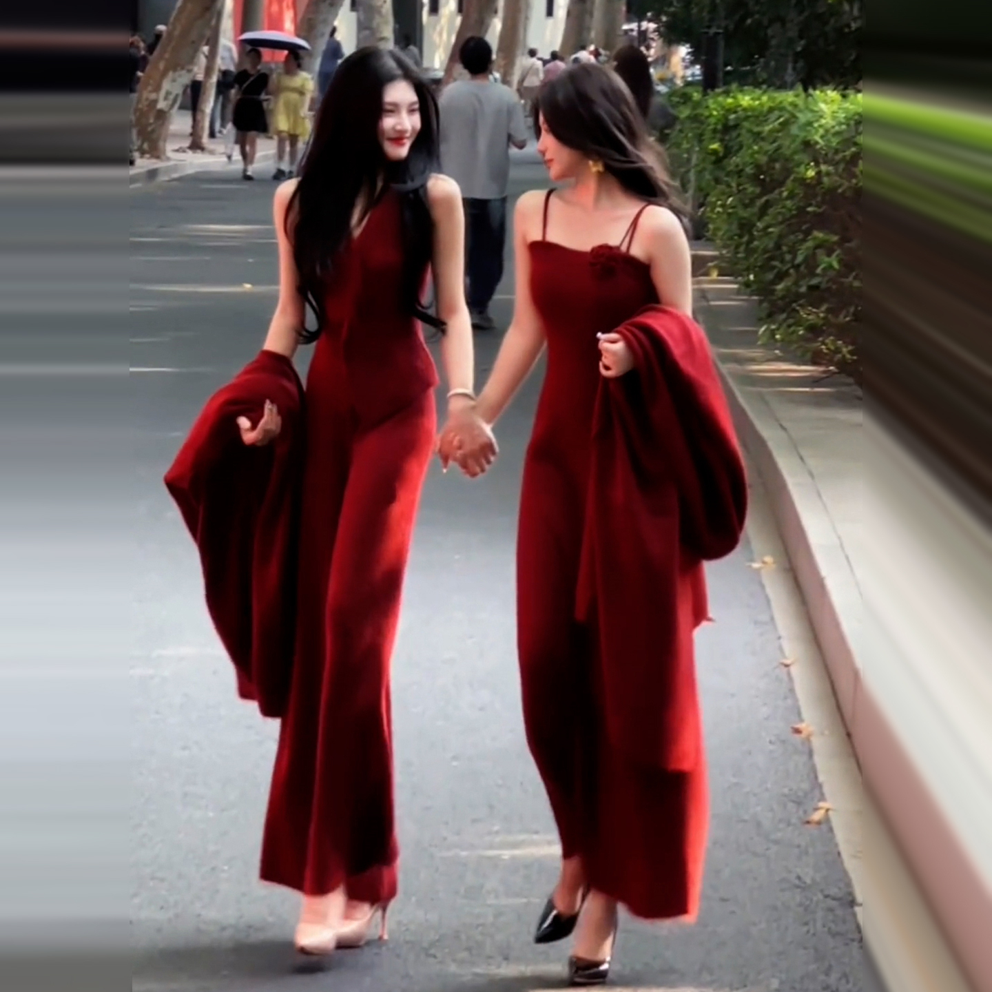 法式复古红色毛衣针织连衣裙女秋冬2026新款气质长裙高级感套装