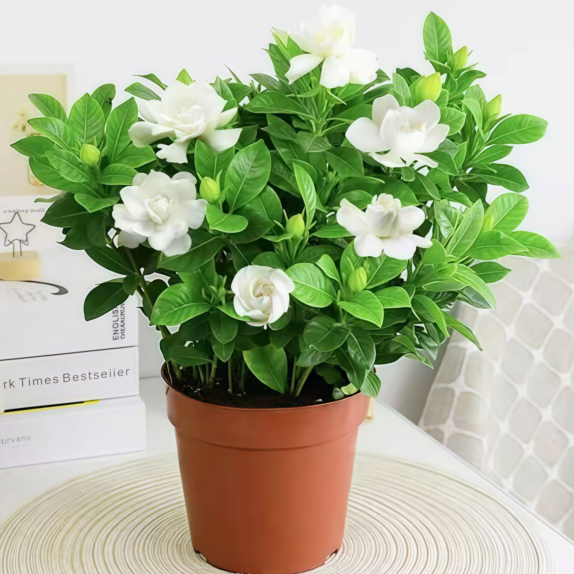 大叶栀子花盆栽浓香型栀子花 室内阳台客厅花卉植物四季好养绿植