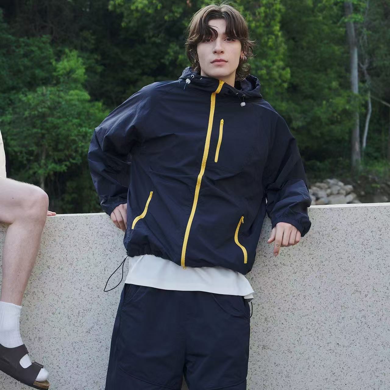 【UPF100+】防紫外线腋下穿孔凉感防水撞色连帽防晒衣男女同款外套