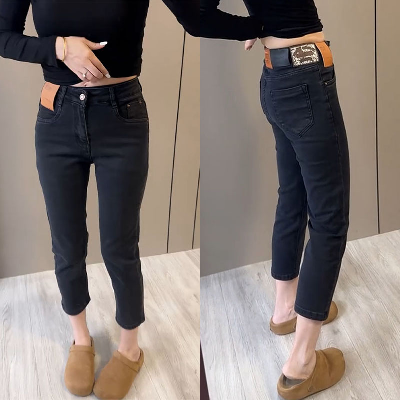 梨型身材百搭遮胯直筒牛仔裤女2025秋季新款小个子高腰显瘦烟管裤