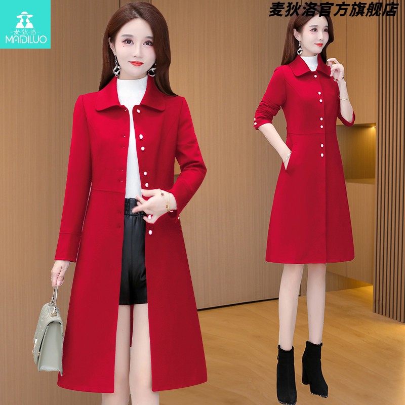 杭州意法风衣女款2025新款春秋高端妈妈品牌薄款中长款大衣