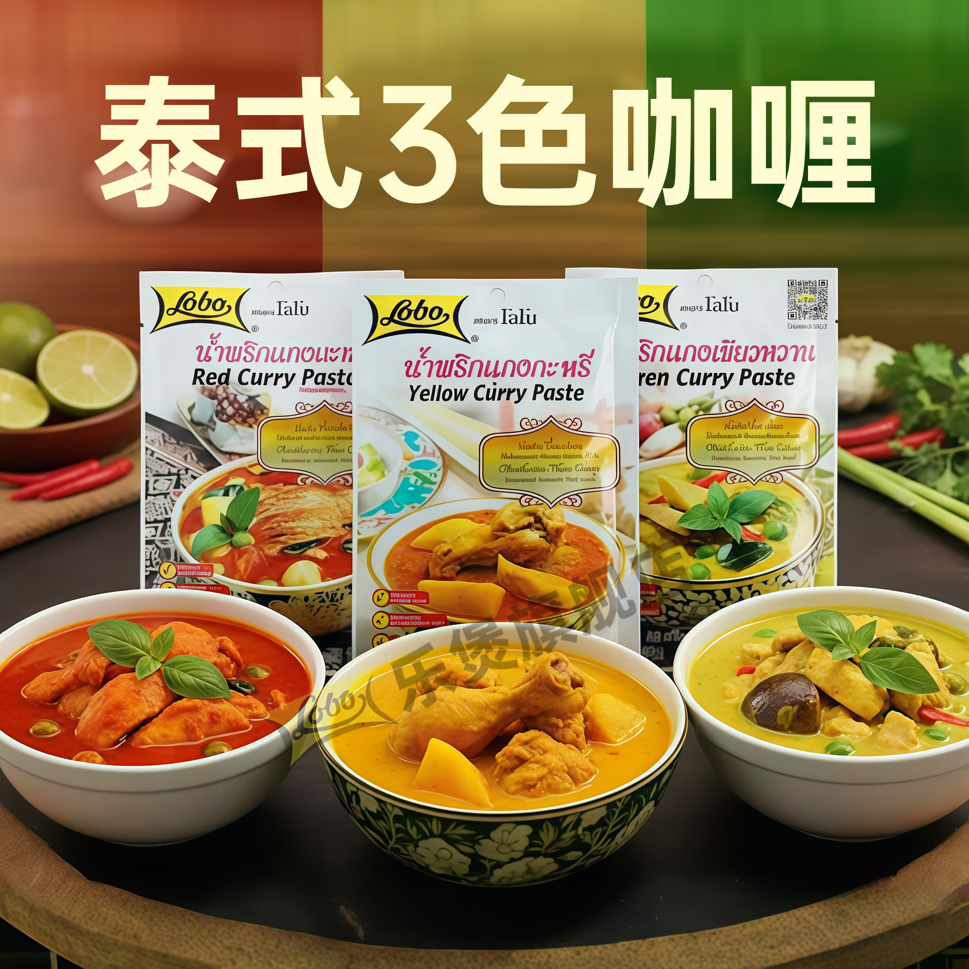 乐煲泰式风味黄咖喱微辣咖喱酱50g泰国原装进口浓郁