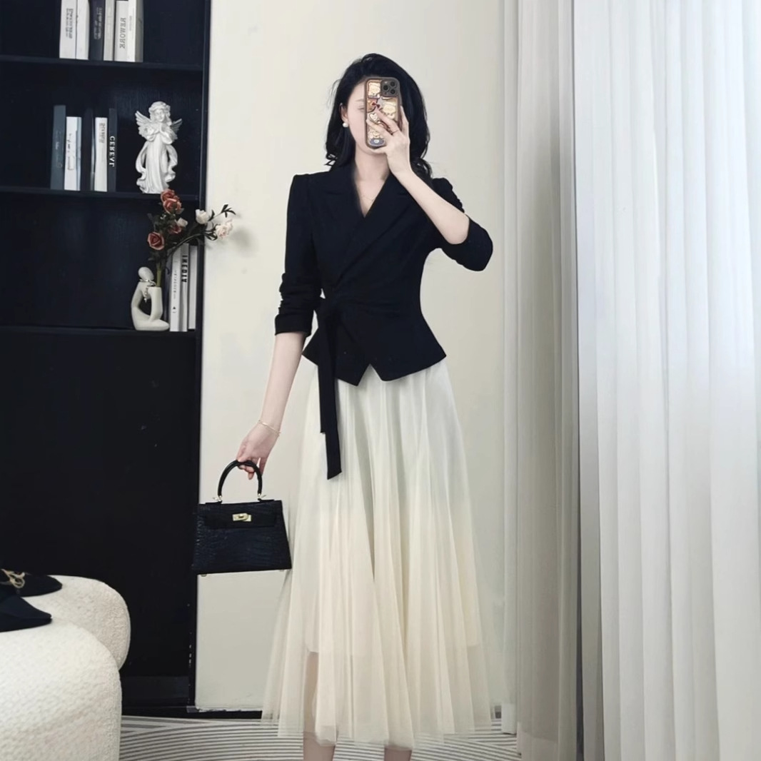 显瘦洋气时尚气质套装女装2025年春季名媛风涤纶80%其他20%套装上