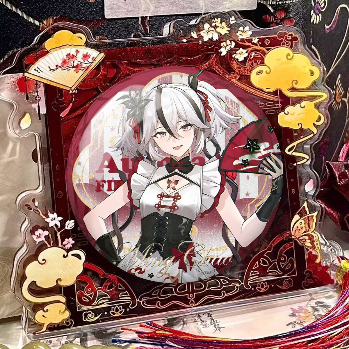 新款鸣潮西湖联动周边守岸人椿58mm镭射吧唧胸针徽章谷子摆件品