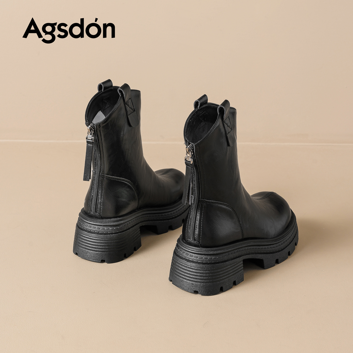 奥古狮登马丁靴女2025新款秋冬季厚底增高瘦瘦靴英伦风短靴子爆xx