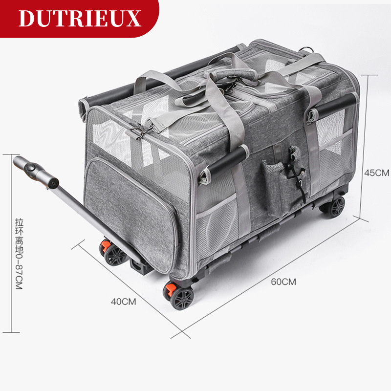 双层宠物推车猫包大容量两只宠物拉杆箱可分离折叠小型犬狗狗