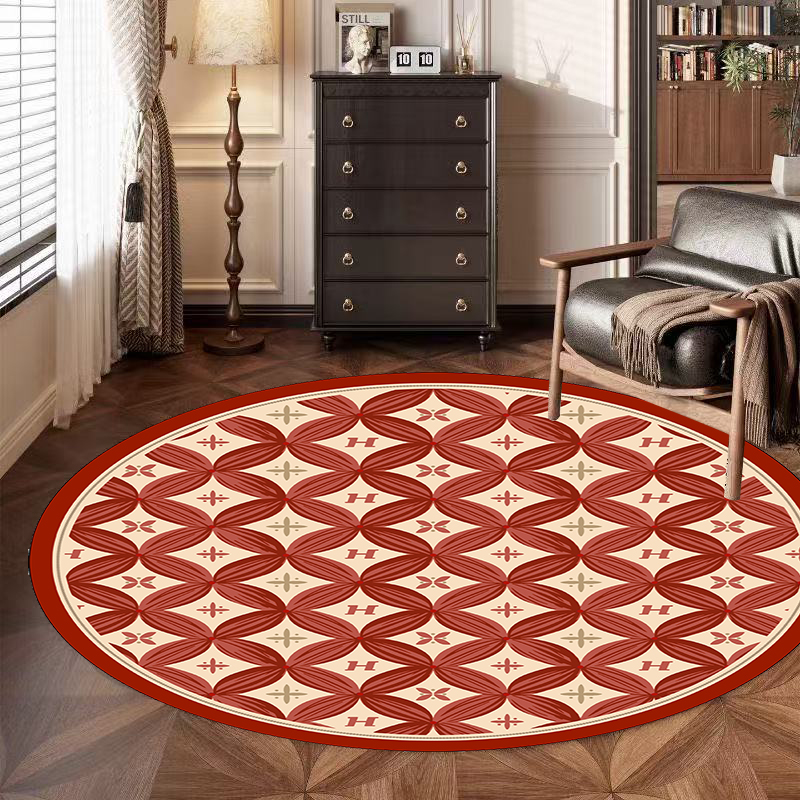 圆形地毯茶几中古家用沙发客厅椅垫书房床边转椅卧室复古房间地垫