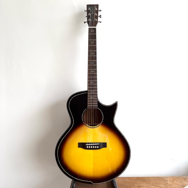 加振全单吉他41寸云杉桃花心全单尖缺角电箱吉他舞台演出木吉他