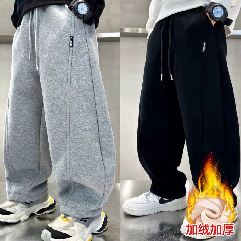 【加绒/不加绒】儿童秋季棉质卫裤韩版弯刀裤洋气百搭休闲男女童