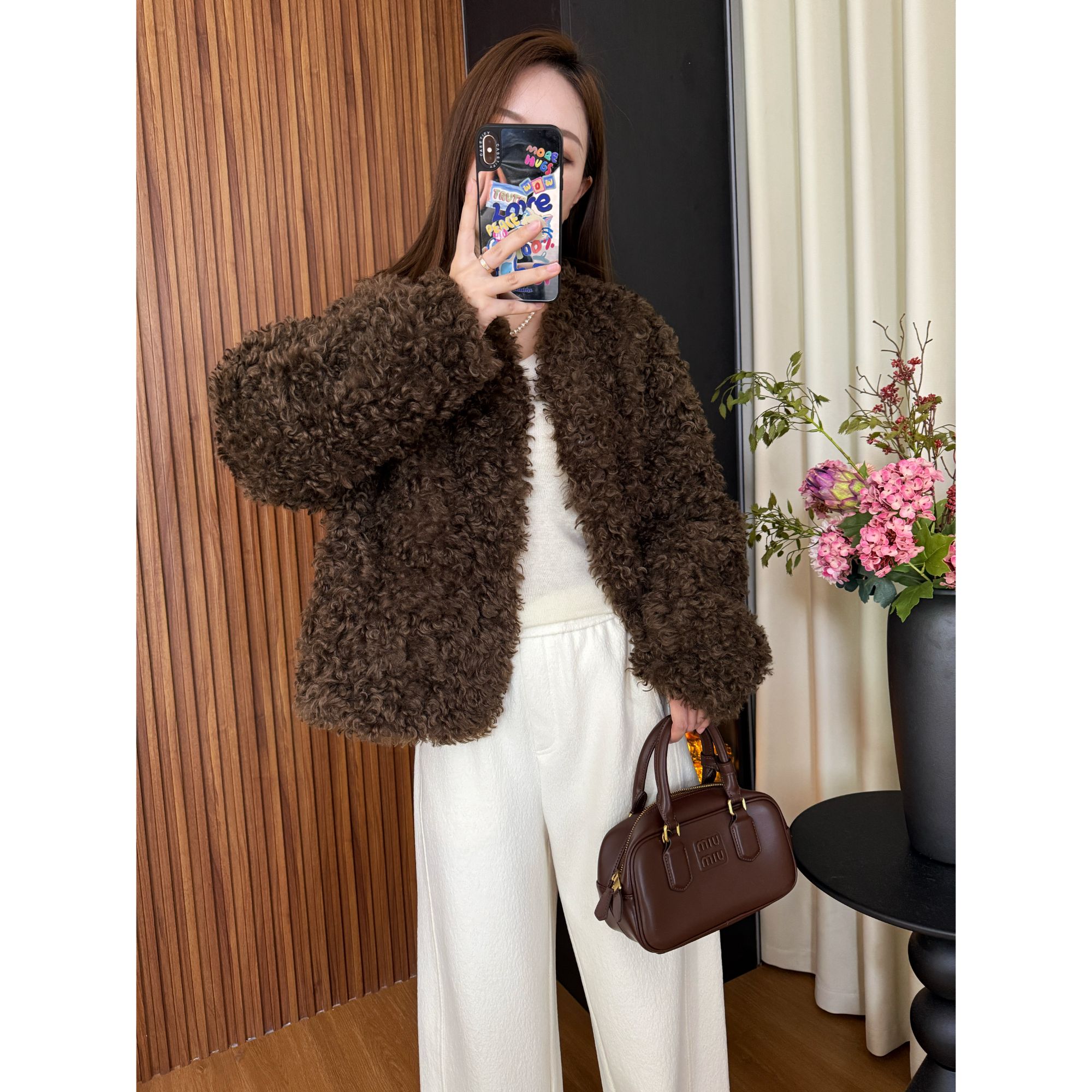 CANTIILAR 轻奢美杜莎皮毛一衣圈圈毛外套 88199