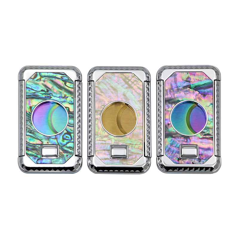 新品包邮 Lafuli便携嵌贝母半自动雪茄剪刀 双刃锋利雪茄刀