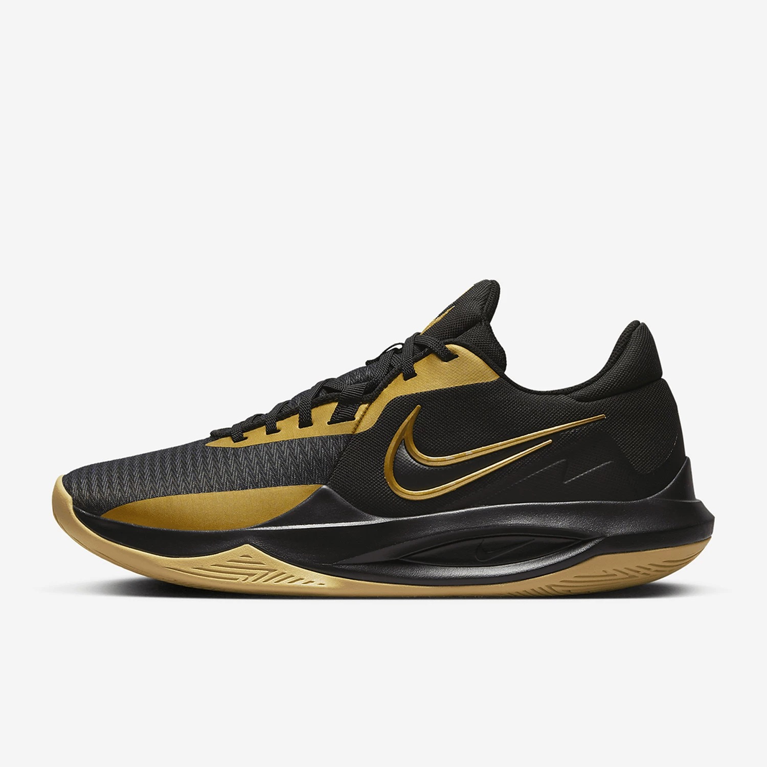 耐克NIKE PRECISION精密6缓震耐磨低帮实战篮球鞋黑金DD9535-005
