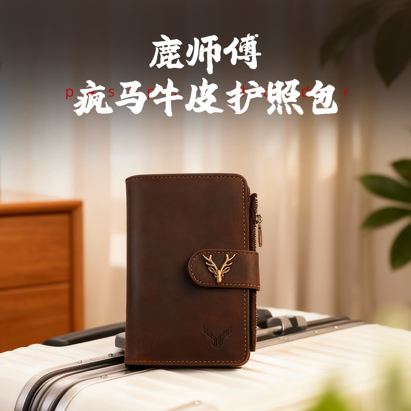 鹿师傅护照证件包多功能防盗刷头层植鞣牛皮大容量便携出游秋上新