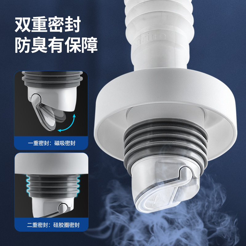 潜水艇下水管防臭神器洗手池墙排下水道防臭密封塞洗衣机排水接头
