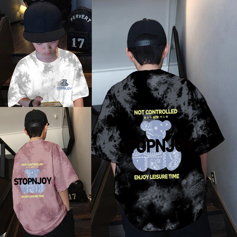 男童夏季短袖T恤中大童2025新款痞帅男孩子夏装半袖儿童帅气上衣