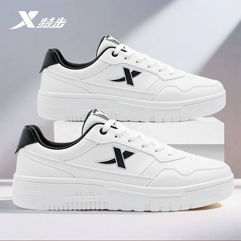 特步男鞋运动板鞋2025秋冬新款白色百搭空军一号低帮小白鞋休闲鞋