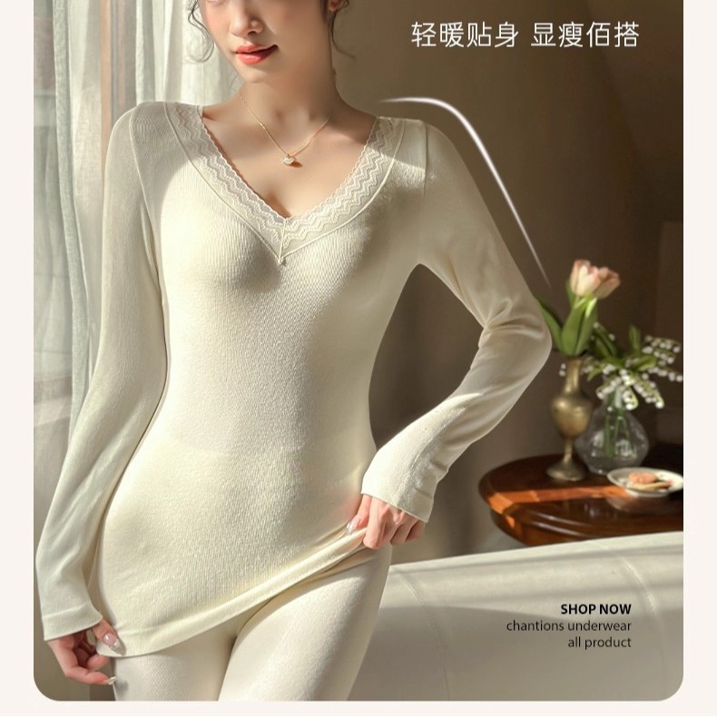 保暖秋冬新款保暖内衣女士无痕紧身打底套装内穿秋衣秋裤套装秋冬