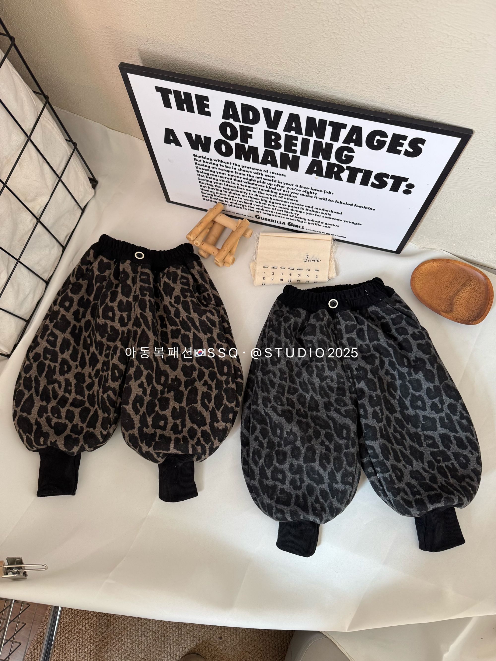 潮系豹纹/加厚羊羔绒过冬韩版裤子