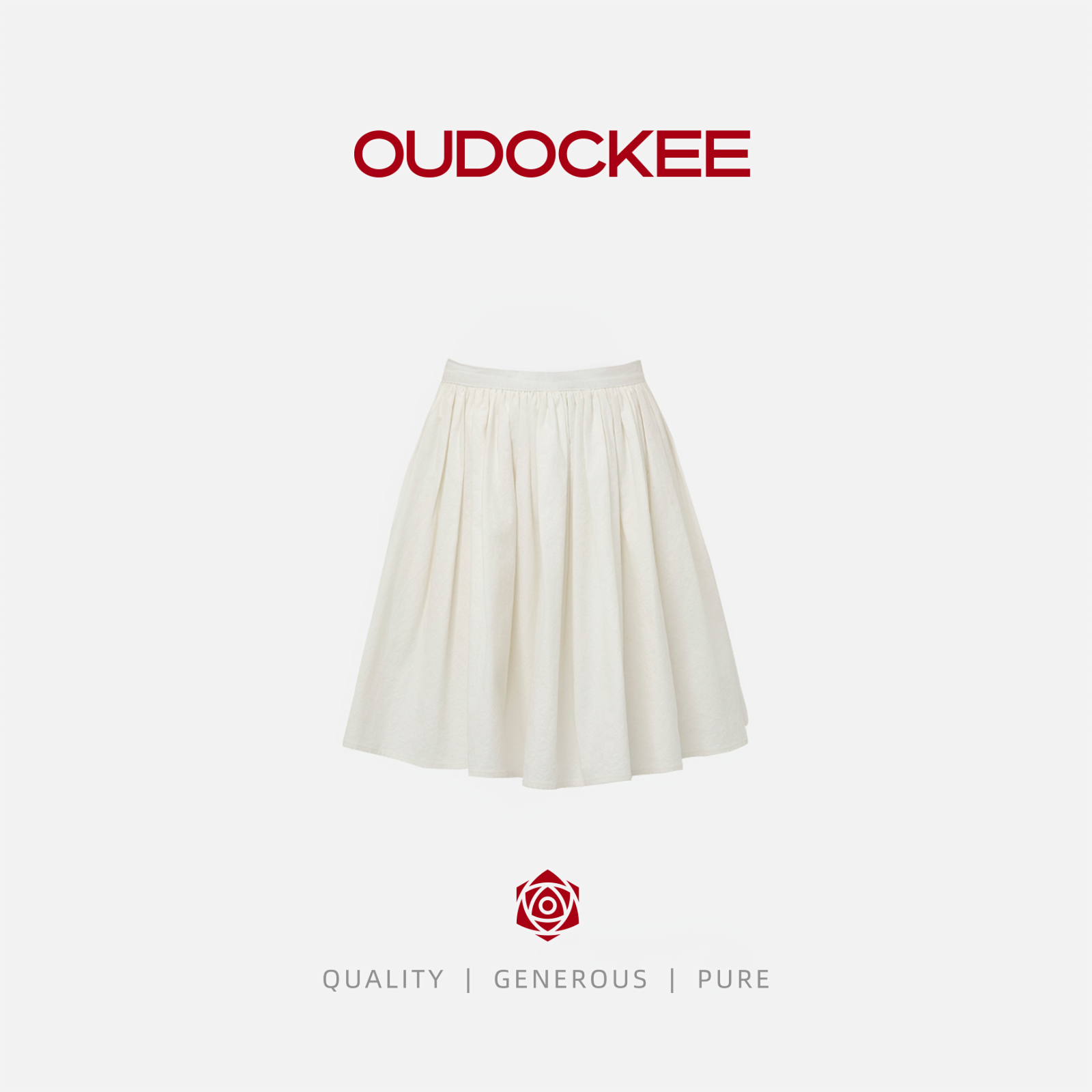 OUDOCKEE 鸥鸥【100棉】蓬蓬裙 白色泡泡裙 B2501F110T