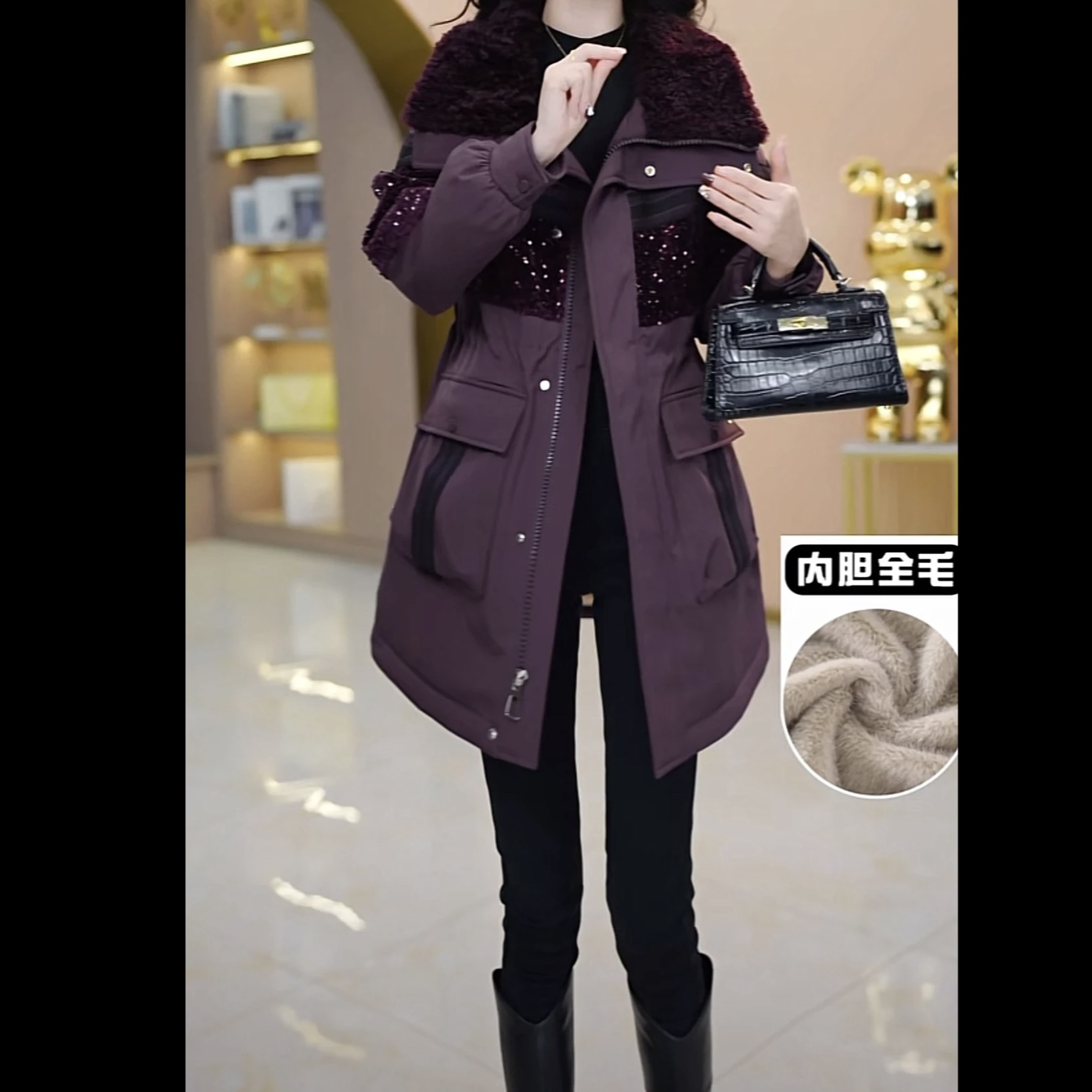 【加绒加厚派克服】2025冬季新款洋气时尚气质减龄收腰显瘦派克服