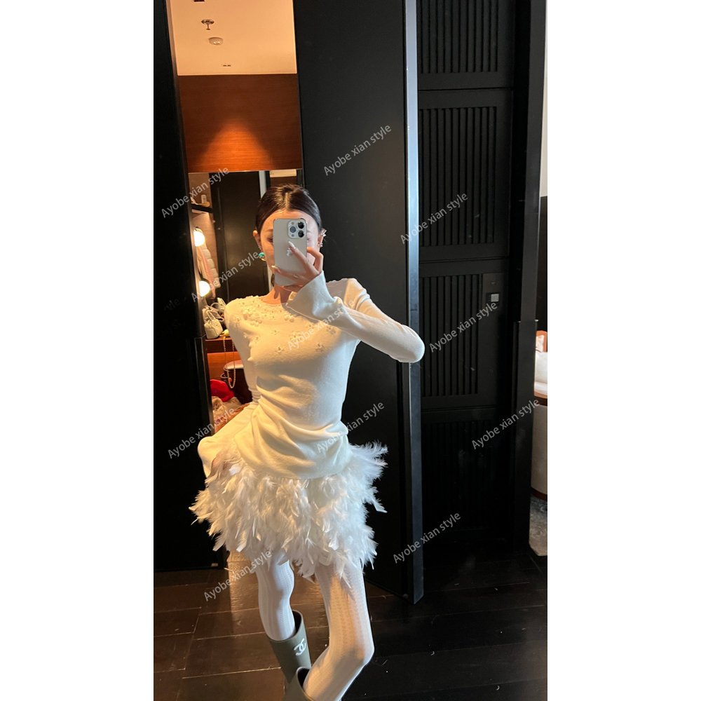 【AYOBE】小贤   法式小众别致高级立体提花钉珠针织衫